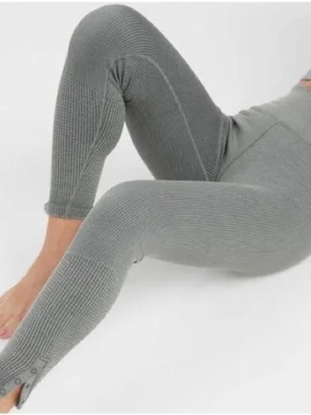 OFFLINE Aerie Main Squeeze Seamless Waffle Leggings High Waisted sz S green gray